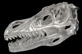 Carved Quartz Crystal Dinosaur Skull #227036-3